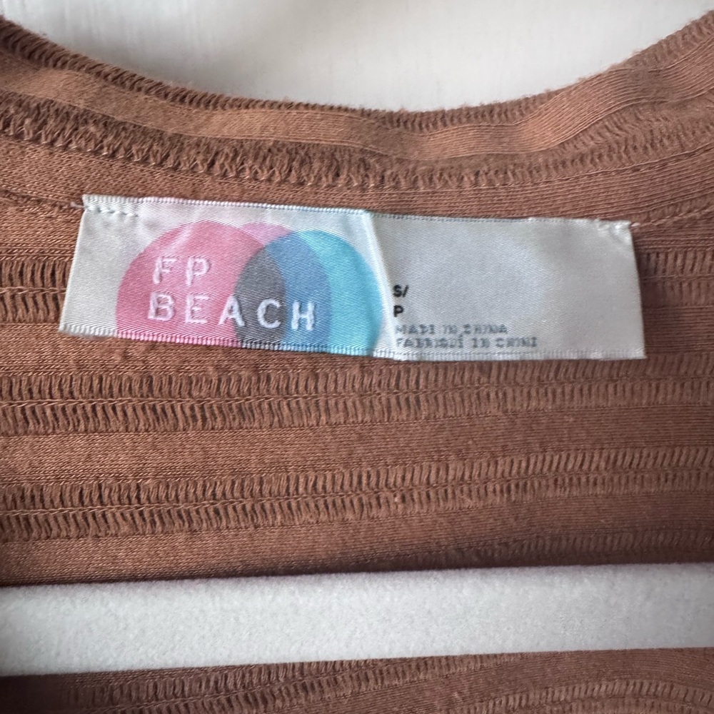 FP Beach Brown Ribbed Top - Picture 4 of 4